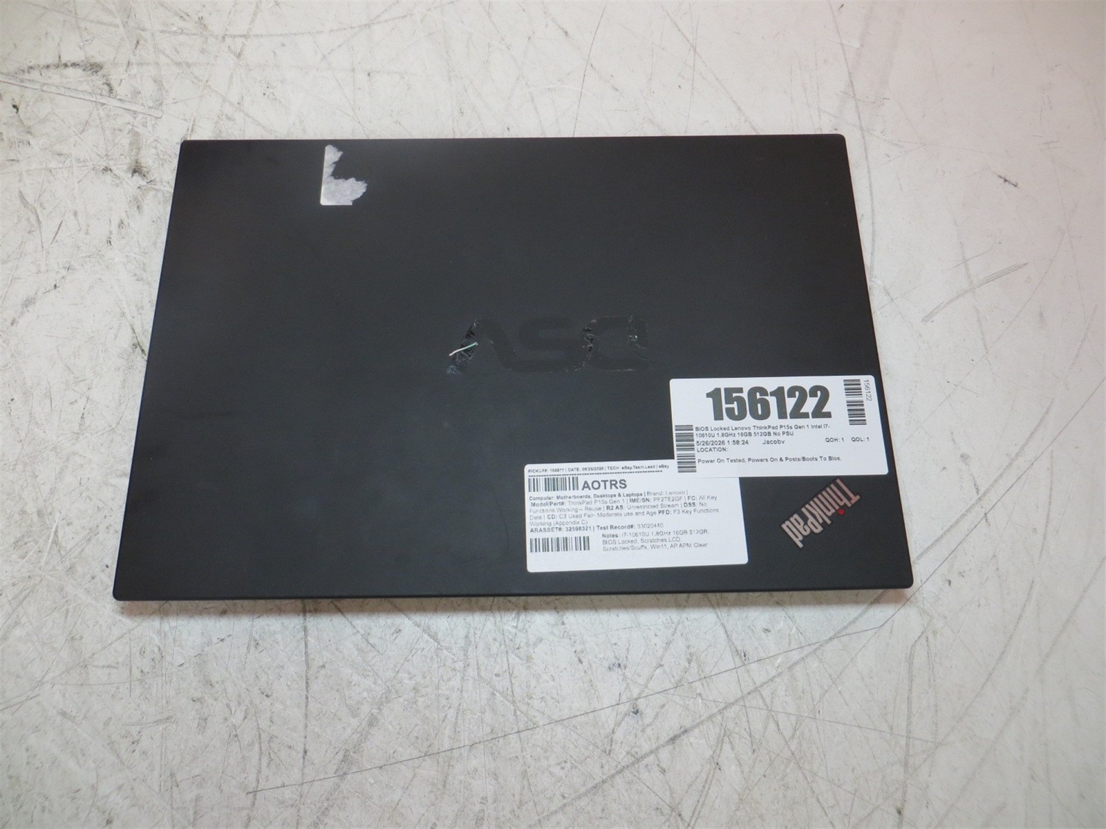 Lenovo ThinkPad P15s Gen 1, 15.6-Inch Laptop, with Intel Core i7-10610U, Windows 11 Home