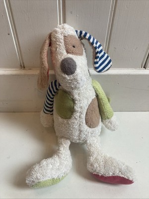 Sigikid Organic Plush Puppy Dog Patchwork Stuffed Animal Stripes Spots 11 Inches
