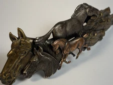 Vintage French Equestrian Hair Clip Made in France  Mixed Metal Tones Gorgeous