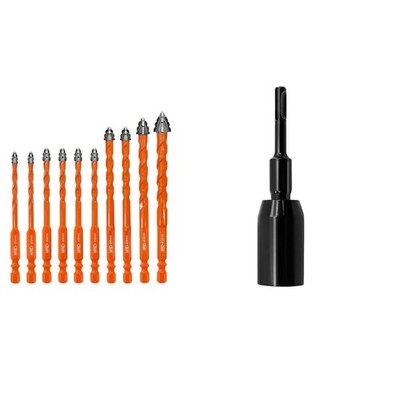10pcs 1-3/16'' Carbide Masonry Drill Bit Set for SDS Plus Rotary Hammer Drill