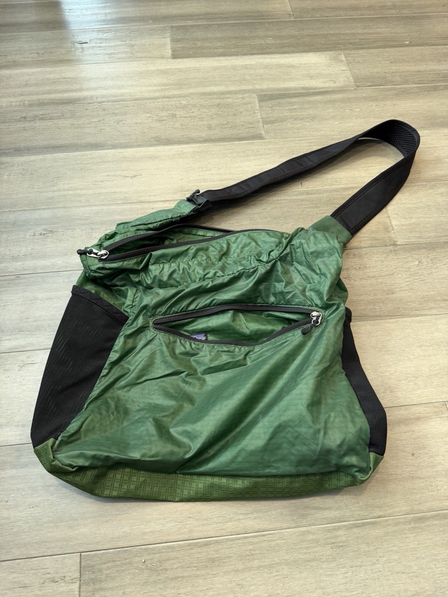 Patagonia Green Black Lightweight Crossbody Nylon Sling Bag | eBay