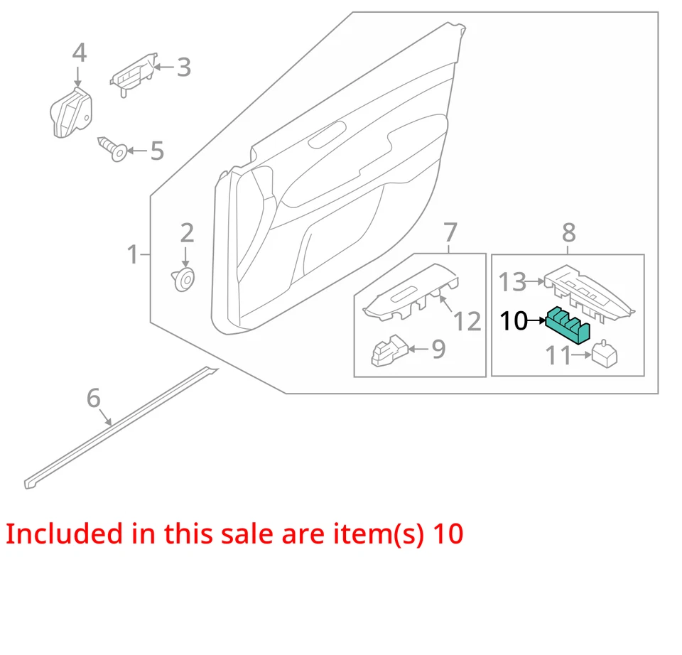Interruptor principal de ventana eléctrica de puerta izquierda para conductor Kia Forte 2019-2022 UNLLE Foto 3 de 4