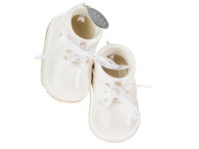2026 Ivory Baby Shoes Ornament Baby's First Christmas, Booties for Boy/ Girl
