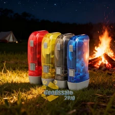 4PCS LED Dynamo Crank Power Flashlight Hand Pressing Camping Light Wind Up Torch