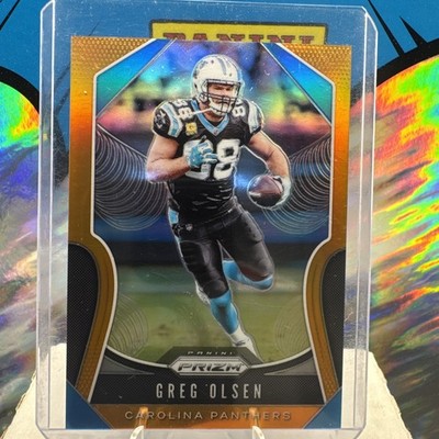 2019 Panini Prizm - Greg Olsen #176 Orange Prizm 1/249. First Print Book End