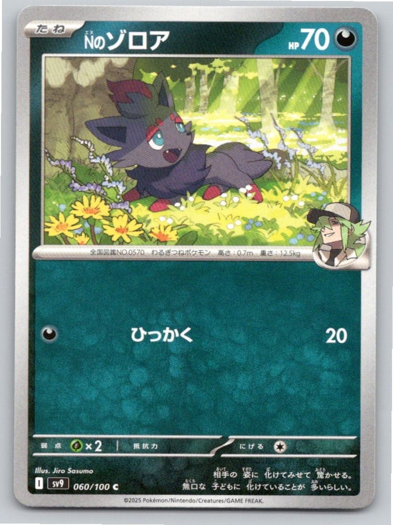 2025 JAPANESE N'S ZORUA BATTLE PARTNERS 060/100 COMMON NM A32526 FREE S&H