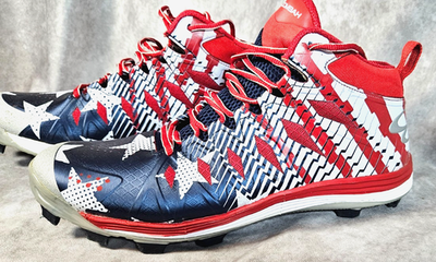 Boombah Molded Baseball Cleat Turf Shoe Flag USA Red White 