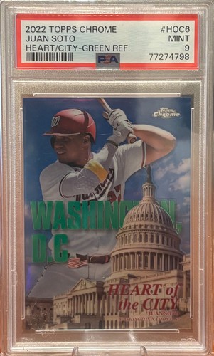 2022 Topps Chrome - Heart of the City Juan Soto #HOC-6 Green Refractor /99 PSA 9