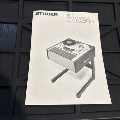 Vtg 70s Studer A67 Professional Tape Recorder Pamphlet Brochure Specifications