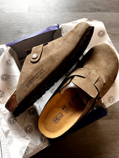Birkenstock Boston Clog Suede Leather New Slipper Taupe Same Day USA