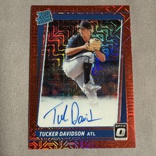 Tucker Davidson Optic Rated Rookie Auto /99 On Card Braves. rookie card picture