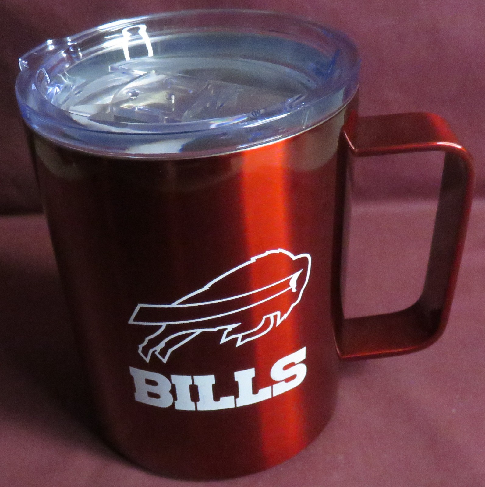 NEW, BUFFALO BILLS, RED NFL STAINLESS STEEL 15 oz. Coffee Mug Cup, Logo Brands