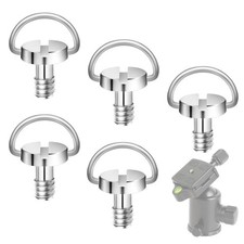 5 Pack 1/4" Stainless Steel Camera Tripod Screw D-Ring Quick Release Plate Bolt