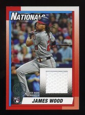 2025 Topps Baseball James Wood RC # T90R-JWO 1990 Style Relic Player-Worn