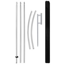 Feather Flag Pole Kit Fits 12FT Swooper Flags, 15FT Tall Aluminum Flagpole Se...