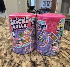 Lot x2 STICKI ROLLS SERIES 2 Wearable Shareable Sticker Bracelet Purple NEW Kids