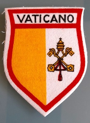 VATIKANO Patch Abzeichen bedruckt VATIKANISCHE Form Schild. Vintage, aber neu und unbenutzt