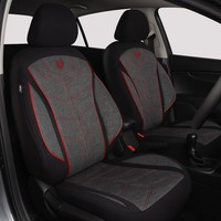 2X SitzbezüGe Passend FüR Mercedes EQB X243 (Schwarz-Rot) | 2X Vorne MT2