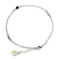 Sterling-Silber GäNseblüMchen & Bead FußKettchen | Sterling Silber Anklet