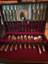 1847 ROGERS BROS IS ADORATION 54 PIECES Silverplate Set Silverware Antique 