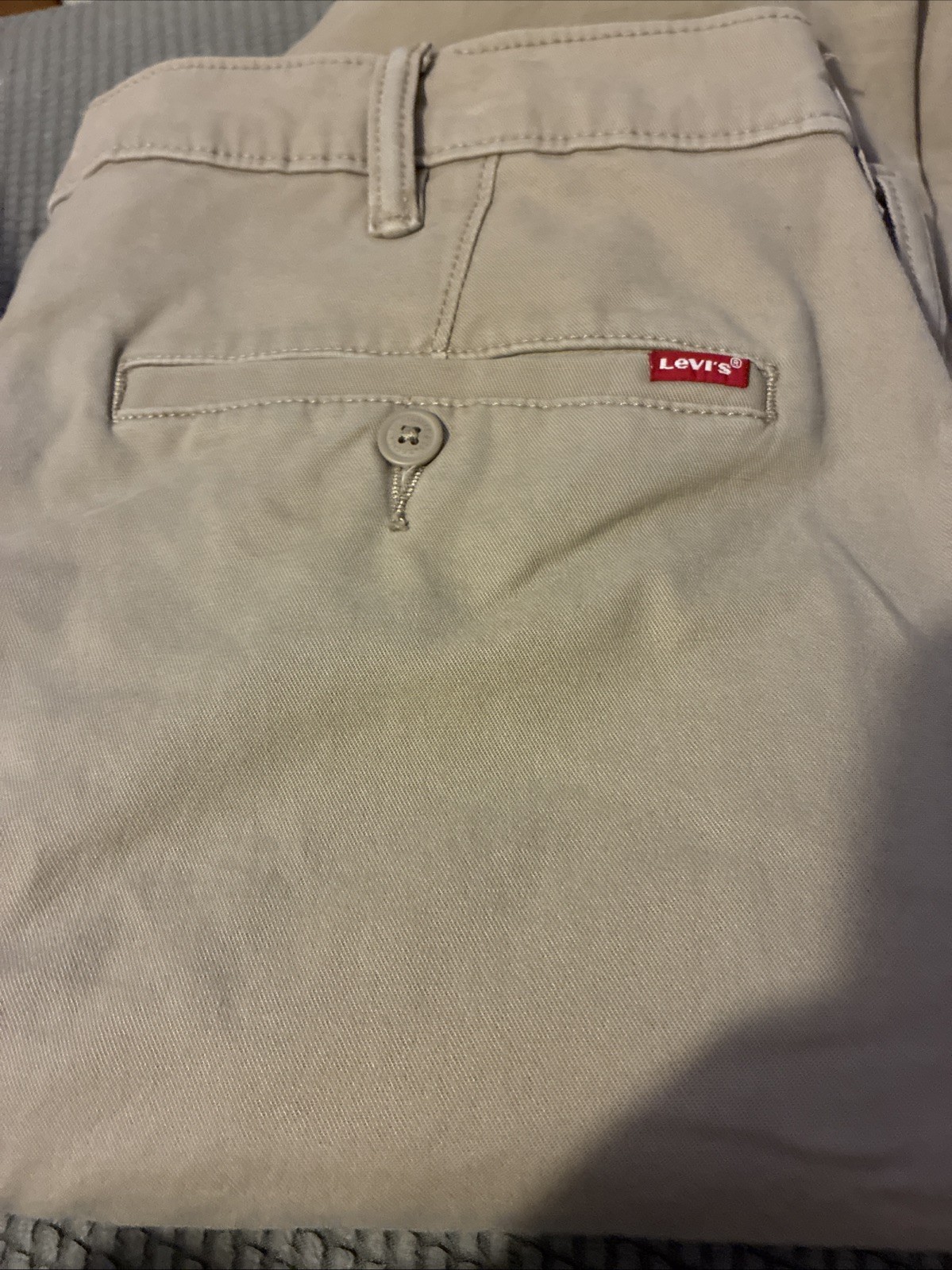 Levis Jeans Men XX Chino Pants Standard Taper Fit Stretch Beige Size 38X32