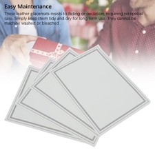 PU Leather Meal Mats Noise Reduction Dining Table Placemats 4PCS 40x30cm Easy To