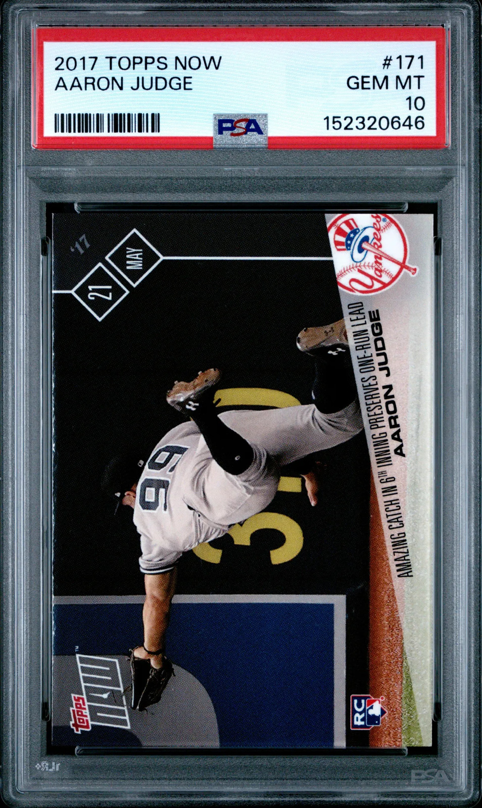 2017 Topps Now Aaron Judge #171 PSA 10 Gem Mint Rookie Card RC Yankees