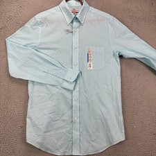 Croft Barrow Shirt Dress Mens 15.5 34-35 Blue Long Sleeve Pocket Classic Fit NEW