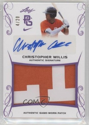 2017 Leaf Perfect Game National Showcase 4/20 Christopher Willis Patch Auto z1b