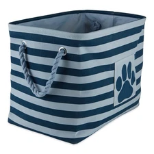 Medium Rectangle Dark Navy Storage Basket For Home Pet Organization 16X10x12
