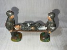 J.H. MILLER 1950 U.S. ARMY Chalkware Field Medic Bearers & Stretcher — photo 1