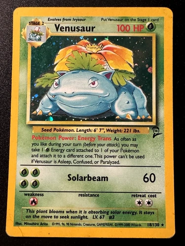 Venusaur 18/130 Base Set 2 Pokemon Card Holo Foil Rare HP