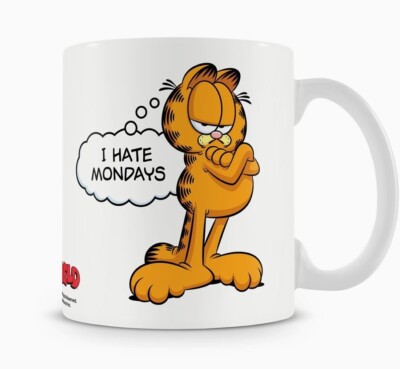 Keramik Tasse  Garfield - 320 ML vers. Designs: i hate Mondays - Have a nice day