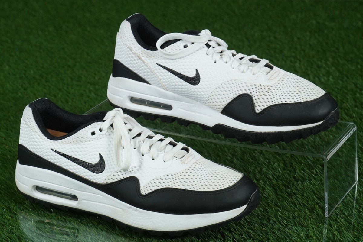 NIKE AIR MAX 1 MEN'S 7 GOLF SHOES, WHITE / BLACK ~ CI7576-100 | eBay