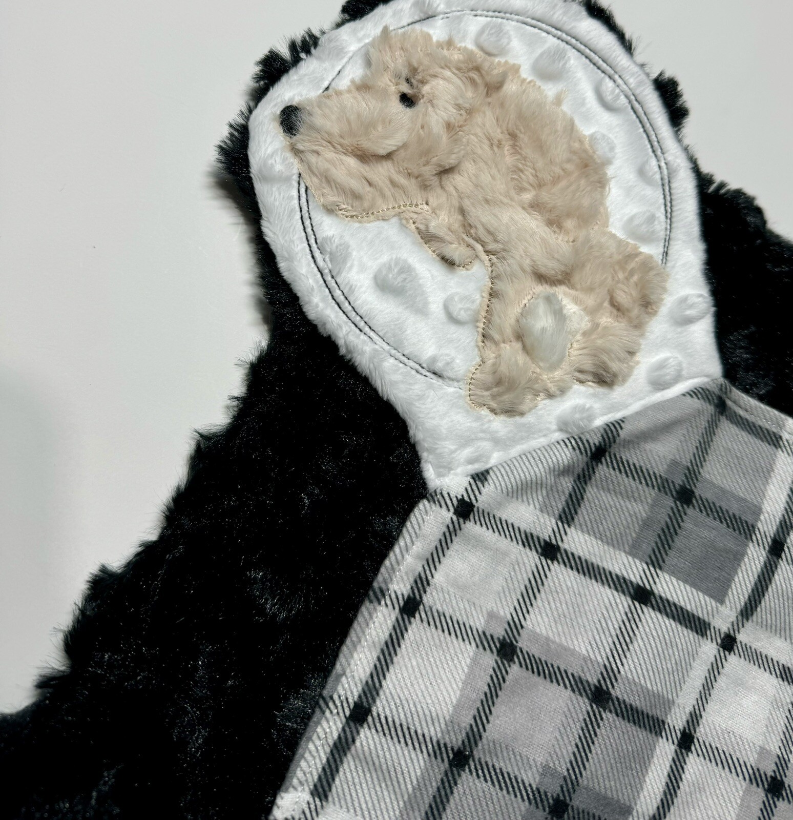 Lab Puppy  Baby  Lovey Security Blanket Appliquéd Flannel Minky