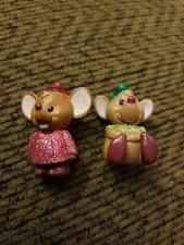 Disney Cinderella Glitter JAQ & GUS Miniature Mouse PVC Figure Cake Topper/Toy V
