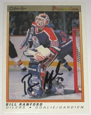 BILL RANFORD SIGNED O-PEE-CHEE PREMIER EDMONTON OILERS CARD AUTOGRAPH AUTO!!