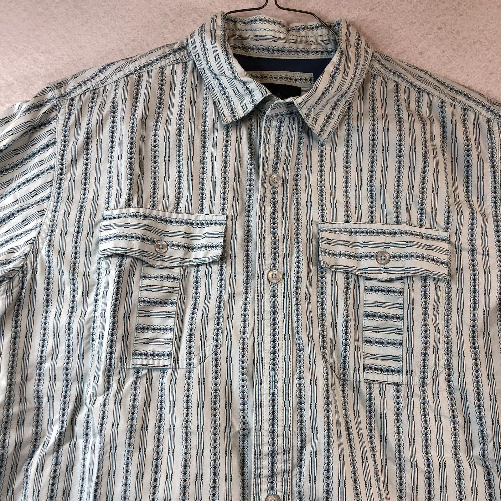 prana short sleeve button down organic cotton shirt