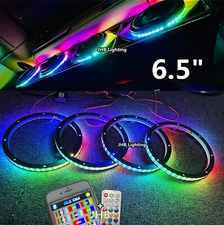 JHB 4x 6.5" RGB & CHASING LED 1/2" Spacer Car Audio Speaker Rings Lights KIT
