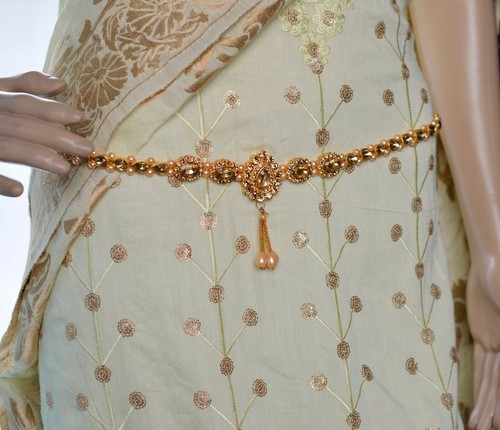 New Indian Pearl CZ Bridal Waist chain 