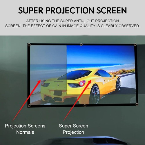 84Zoll Beamer Leinwand Mit Haken 16:9 Outdoor Heimkino 4K HD Projector Screen - Bild 8 von 23