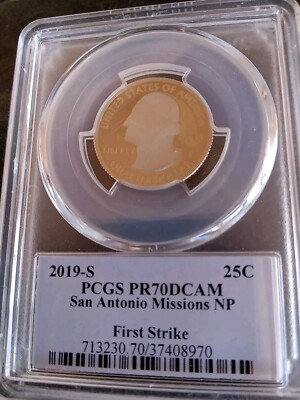 2019 S San Antonio Missions NP Quarter PCGS PR70DCAM FS Cleveland