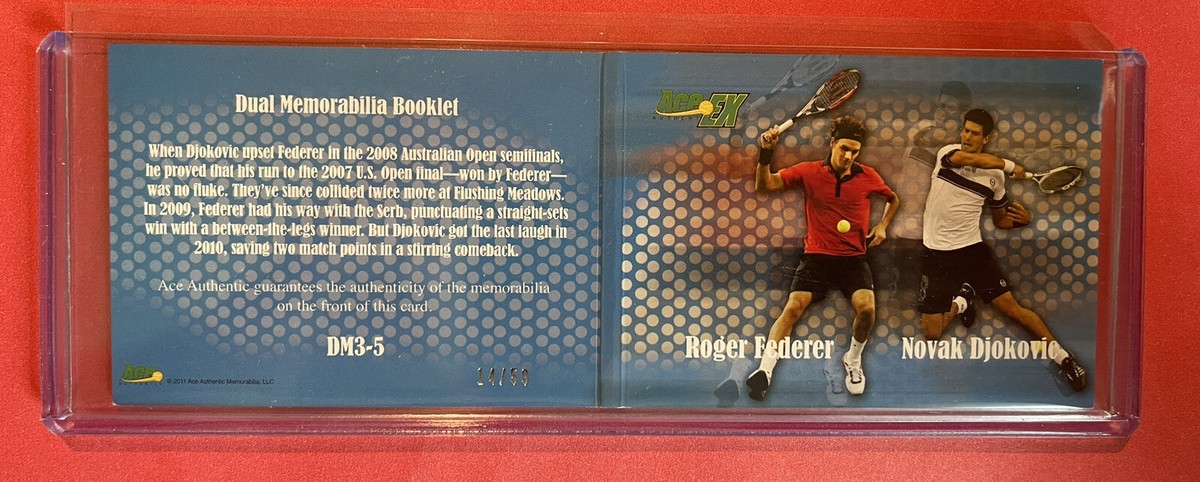 その他 2011 AceAuthentic Roger Federer Card Set 2011 Ace Authentic DUAL Memorabilia Roger Federer & Novak
