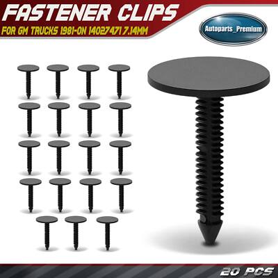 20Pcs 7.14mm Nylon Black Trim Panel Retainer Clip for Chevy GMC 1981-On 14027471