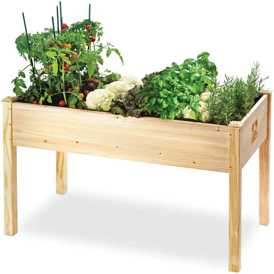 Raised Garden Bed - Elevated Wood Planter Box with Bed Liner - Image 4 of 4