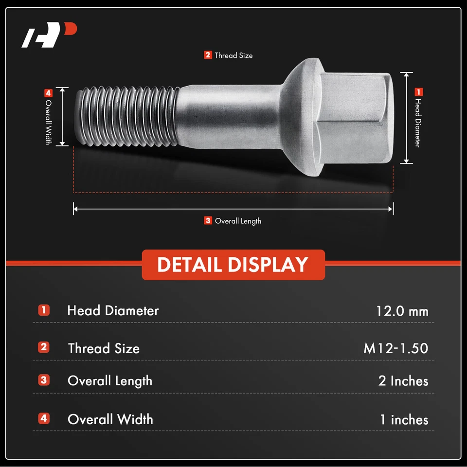 Perno de rueda 20 piezas M12x1,5 para Mercedes-Benz 300E C220 C280 CLK320 SLK230 Chrysler Foto 2 de 4