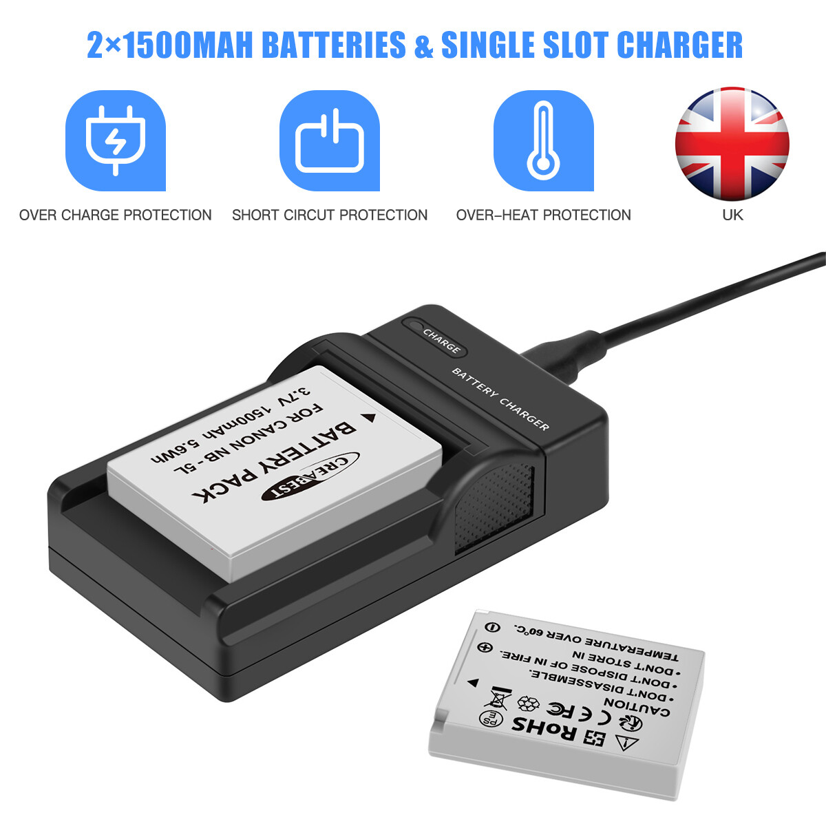 2x NB-5L Battery Charger for Canon PowerShot SX220 HS S100 S110