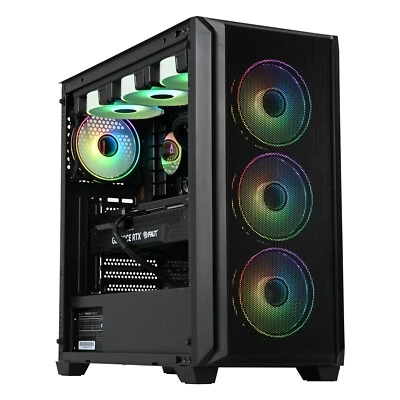 RGB Gaming PC AMD Ryzen 7 5700X3D 32GB RAM Radeon RX 9070 XT 500GB SSD W11 WLAN - Bild 1 von 4