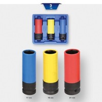 "Brilliant Tools 1/2\" Alu-Felgen-Kraft-Stecknuss-Satz, 17 19 21 Mm Mm, 3-Tlg"
