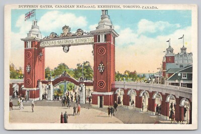 Postcard Dufferin Gates Canadian National Exhibition Toronto Canada